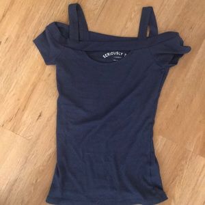 Dark blue aeropostale shirt.